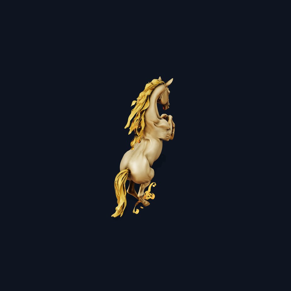 Golden Stallion Sculpture model pack